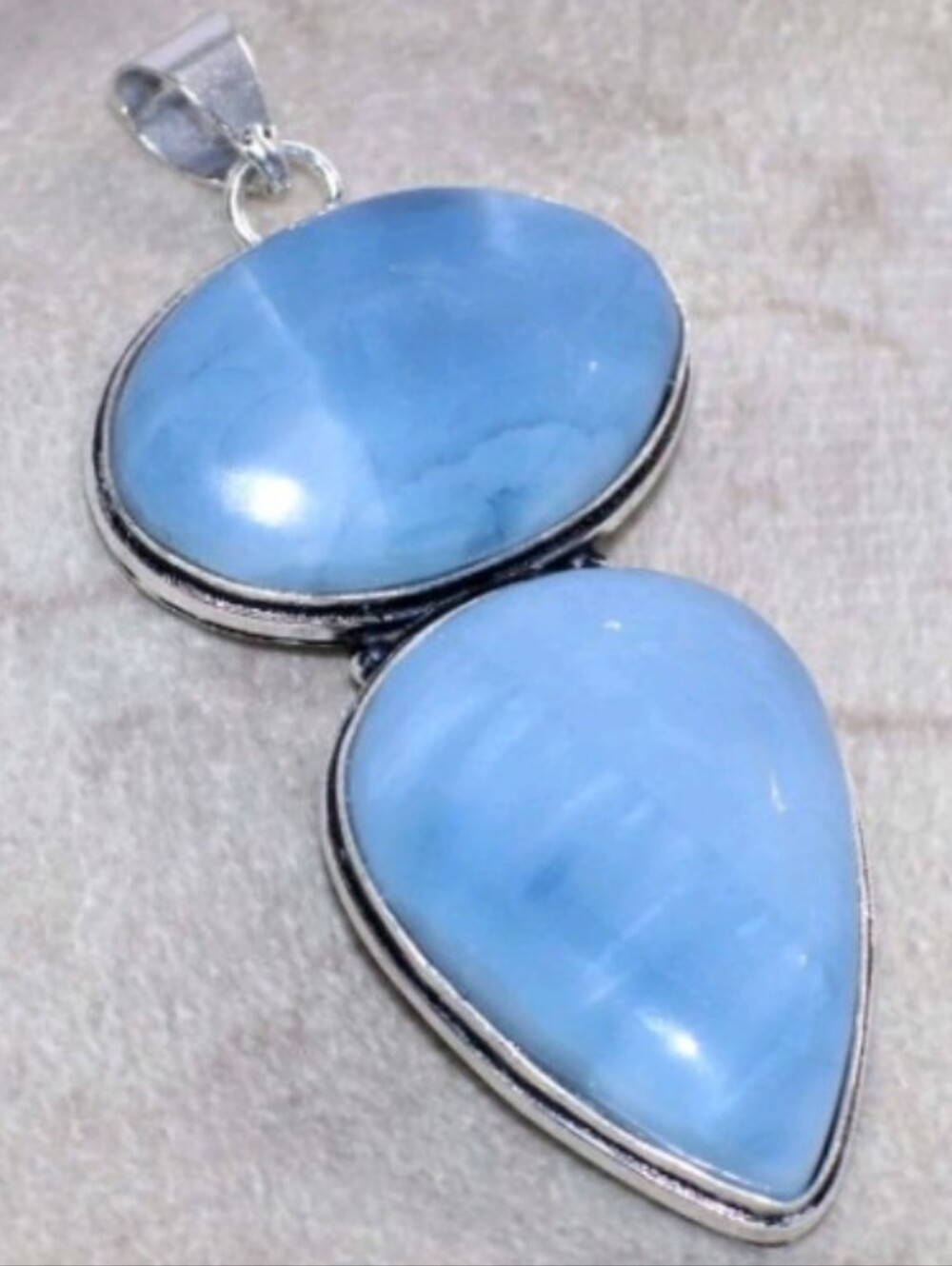 Owyhee Blue Opal Gemstone Jewelry 925 Sterling Silver Pendant Necklace